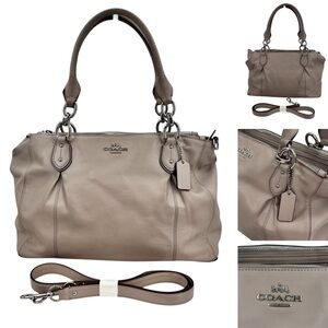 Coach Colette Carryall Satchel Taupe Leather F33447